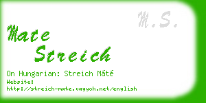 mate streich business card